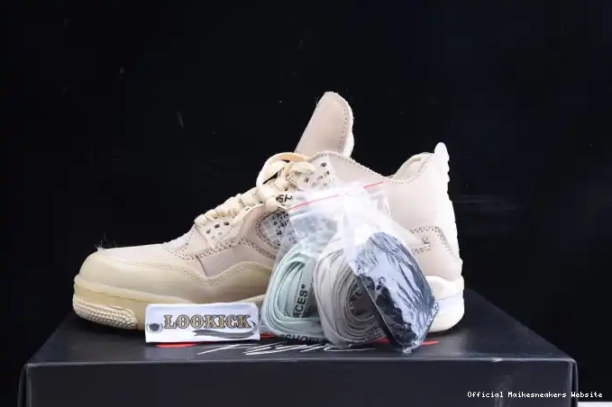 Official Maikesneakers x Jordan Air CV9388-100 4 Sail Off-White 0419